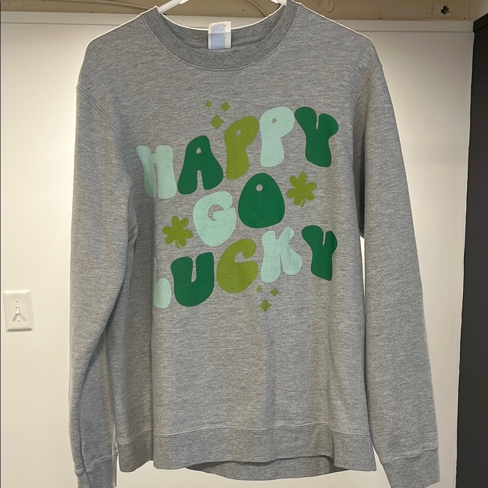 Gray Happy Go Lucky Sweatshirt